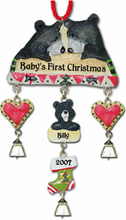 Personalized Bear Christmas Ornament