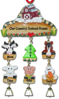 Personalized Farm Christmas Ornament
