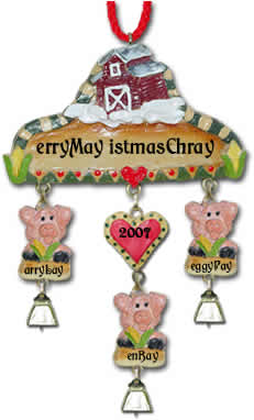 Personalized Farm Christmas Ornament