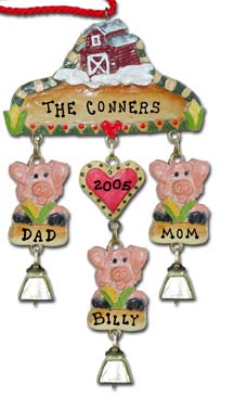 Personalized Farm Christmas Ornament