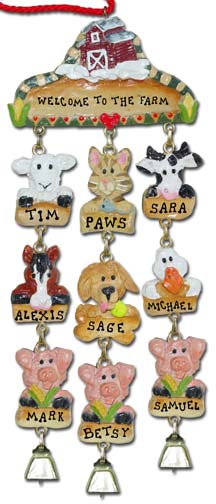 Personalized Farm Christmas Ornament