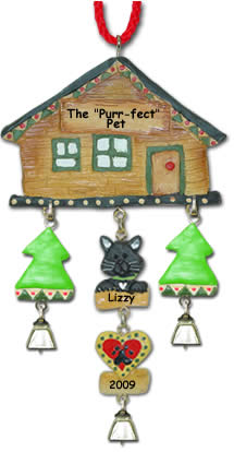 Black Cat Christmas Ornament