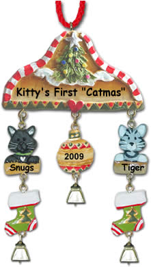 Black Cat Christmas Ornament