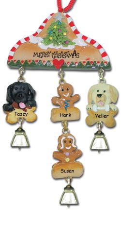 Black Labrador Retriever Personalized Dog Christmas Ornament