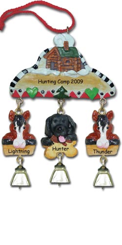 Black Labrador Retriever Personalized Dog Christmas Ornament