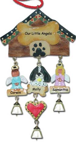Black Spaniel Personalized Christmas Ornament