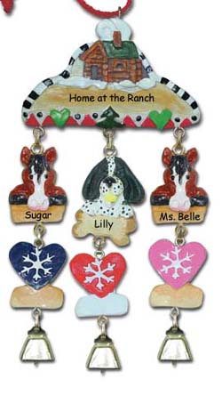 Black Spaniel Personalized Christmas Ornament