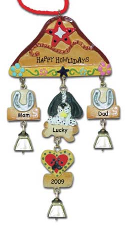 Black Spaniel Personalized Christmas Ornament