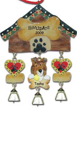 Personalized Collie Christmas Ornament