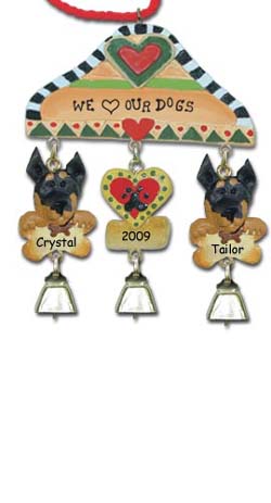 Doberman Pinscher Personalized Dog Christmas Ornament