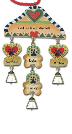 Dog Bone Personalize Dog Christmas Ornament