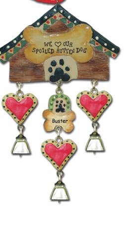 Dog Bone Personalize Dog Christmas Ornament