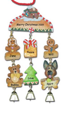 German Shepherd Personalized Dog Christmas Ornament