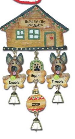 German Shepherd Personalized Dog Christmas Ornament