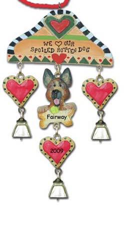 German Shepherd Personalized Dog Christmas Ornament