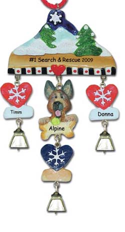 German Shepherd Personalized Dog Christmas Ornament