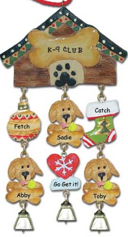 golden retriever personalized dog christmas ornament personalized golden retriever christmas ornaments