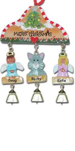 Gray Cat Christmas Ornament