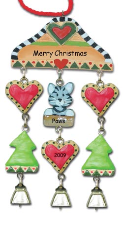 Gray Tabby Cat Ornament