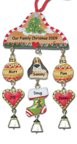 Hound Dog Personalized Christmas Ornament