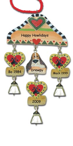 Hound Dog Personalized Christmas Ornament