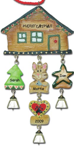 Orange Tabby Cat Personalized Ornament