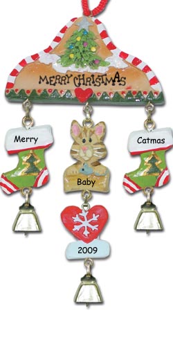 Orange Tabby Cat Personalized Ornament