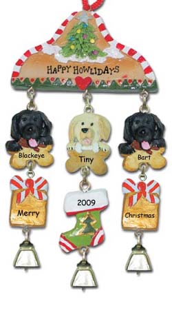 Yellow Labrador Personalized Christmas Ornaments