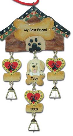 Yellow Labrador Personalized Christmas Ornaments