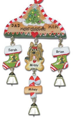 Yorkshire Terrier Personalized Dog Christmas Ornament