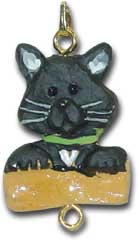 Black Cat Christmas Ornament Charm