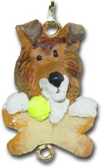 Collie Christmas ornament charm